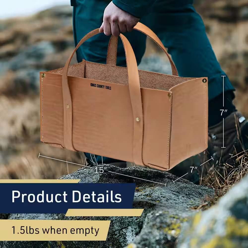 7 In. Buffalo Leather Tote Tool Bag