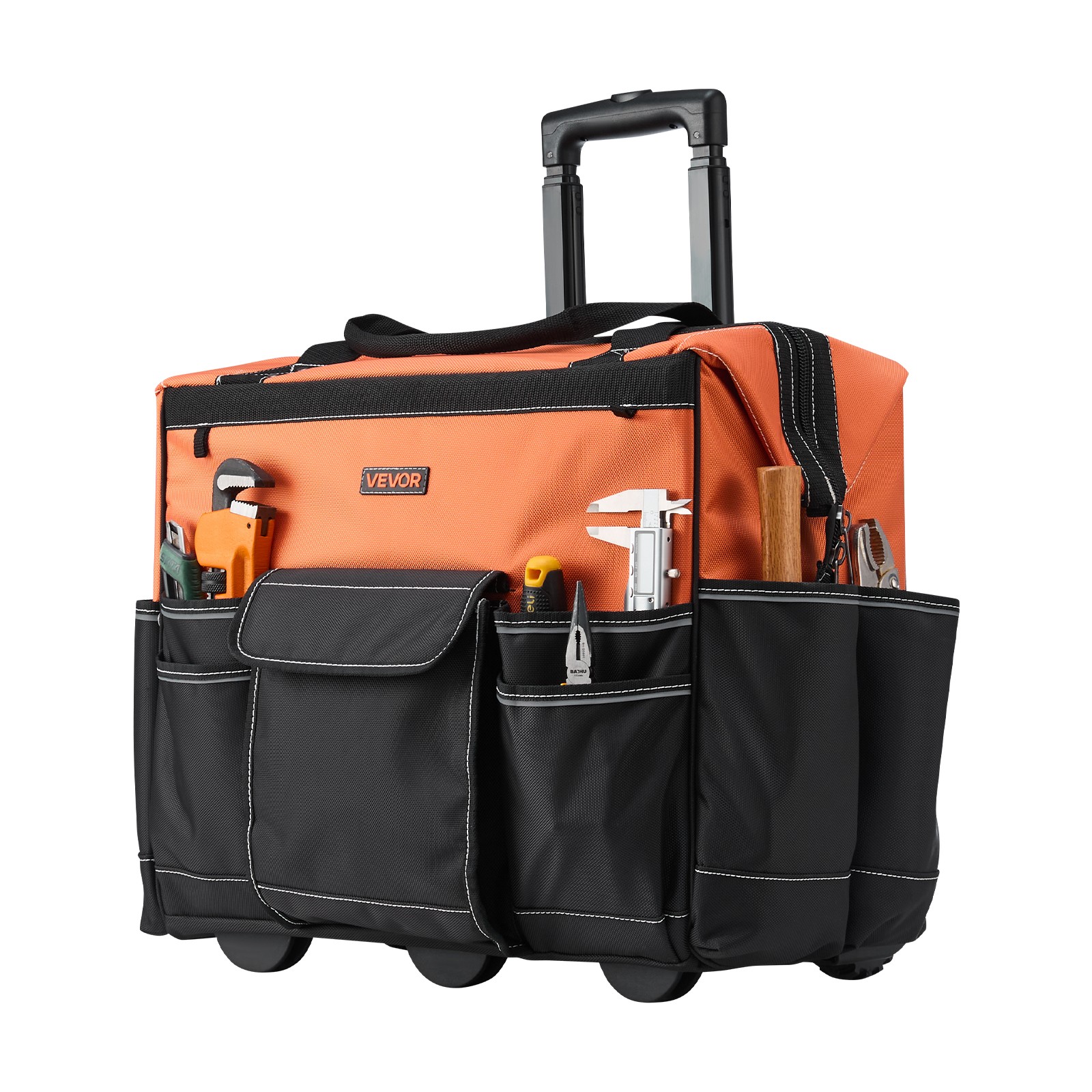 VEVOR Rolling Tool Bag 25/27/45/72 Pockets Heavy Duty Roller Tool Bag on Wheels