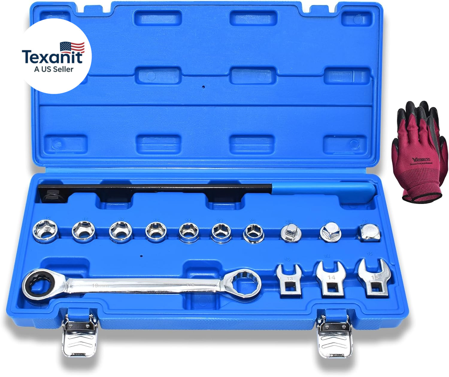 15Pcs Universal Ratcheting Serpentine Belt Tool Set, Serpentine Belt Removal Ins