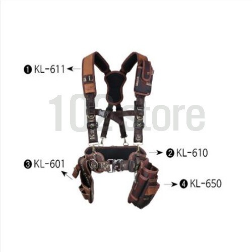 KAYALIFE KL-600 Work Tool Belt Set Suspenders Drill Pouch Holder Made in Korea