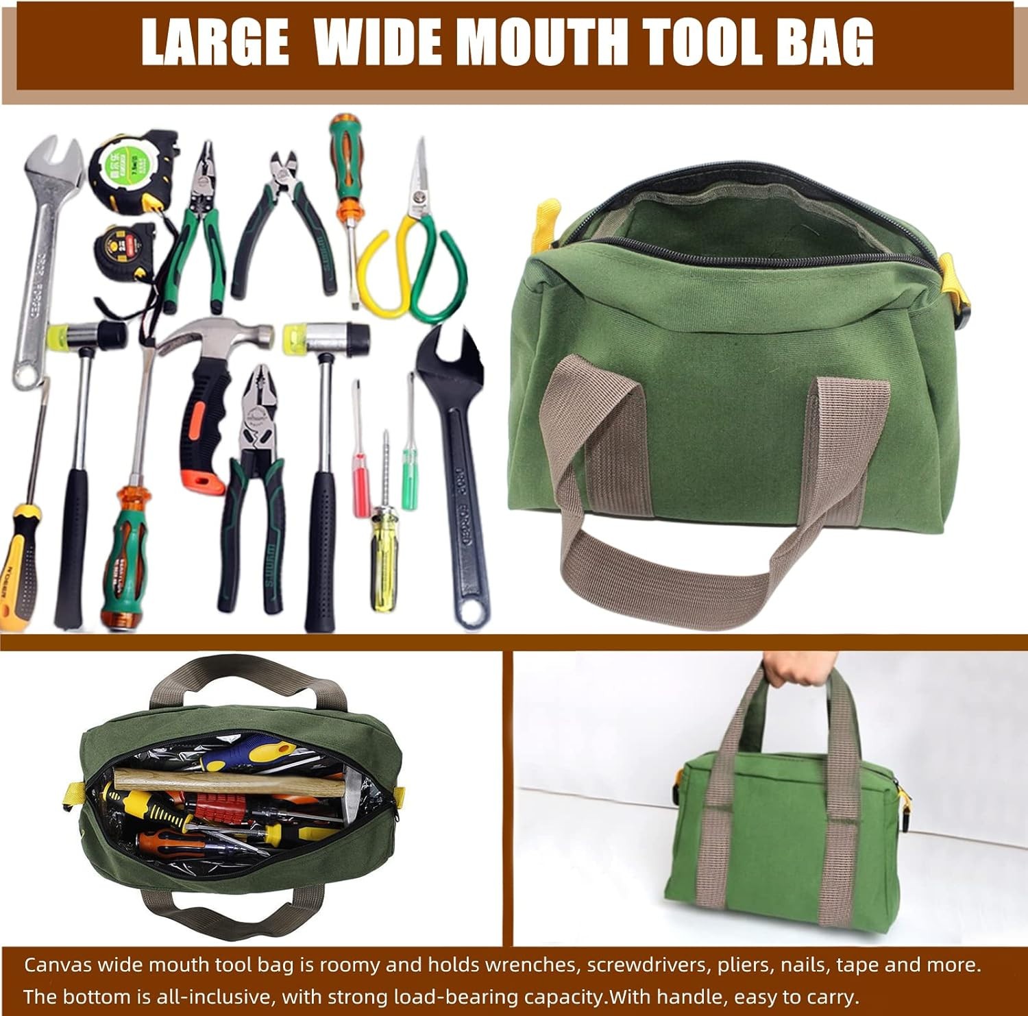 Canvas Tool Bag Heavy Duty Carry Tote Storage Work Utility Mechanics Waterproof‘