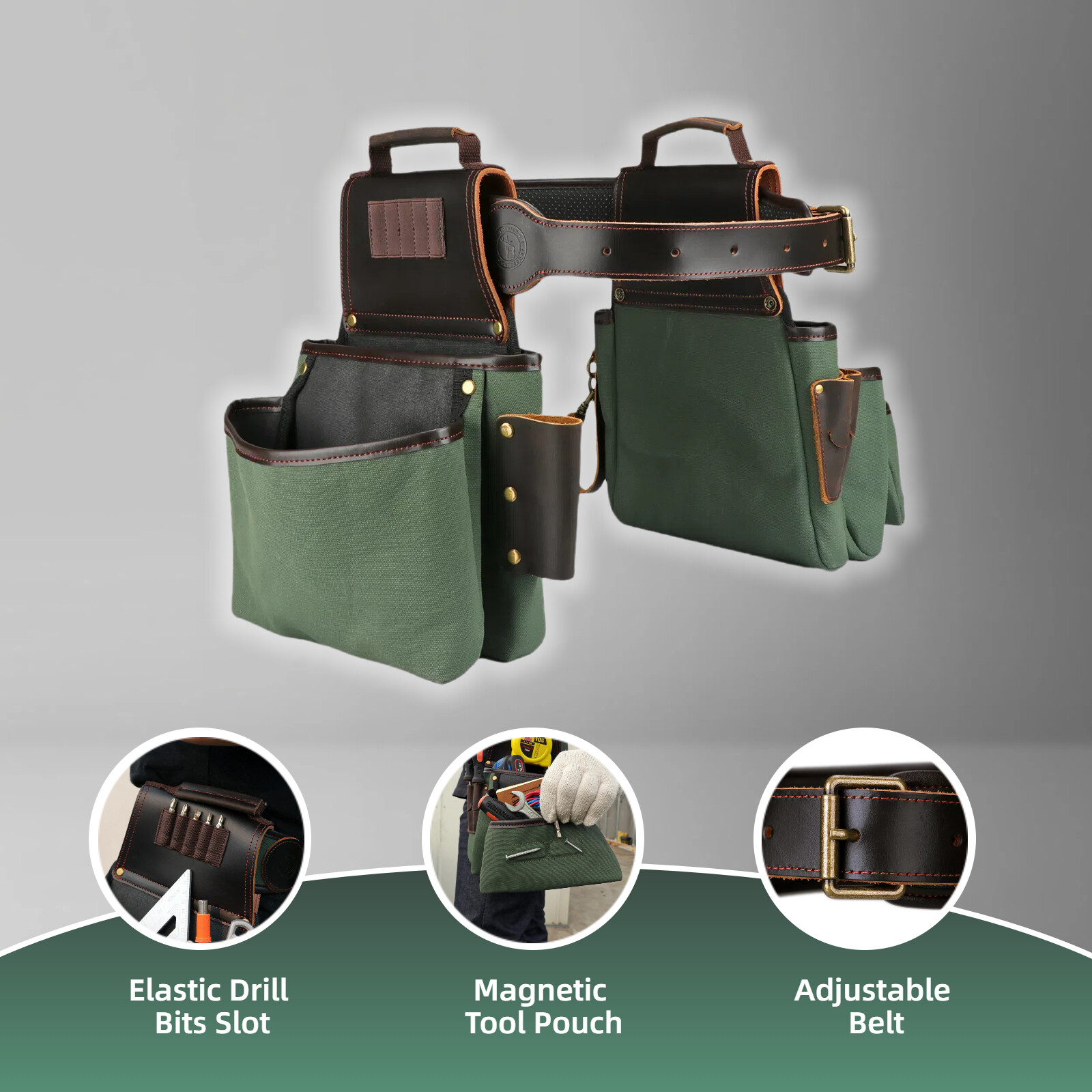 Tourbon Tool Belt Harness Suspender Carpenter Rig Belt Electrician Tool Hold Bag