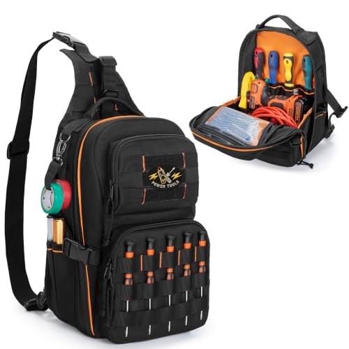 Tactical HVAC Tool Bag, Electrician Chest Tool Pouch with Compartments, Small