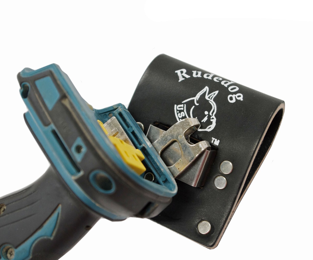 Rudedog USA Impact Driver & Drill Holder #3015– Heavy-Duty Black Harness Leather