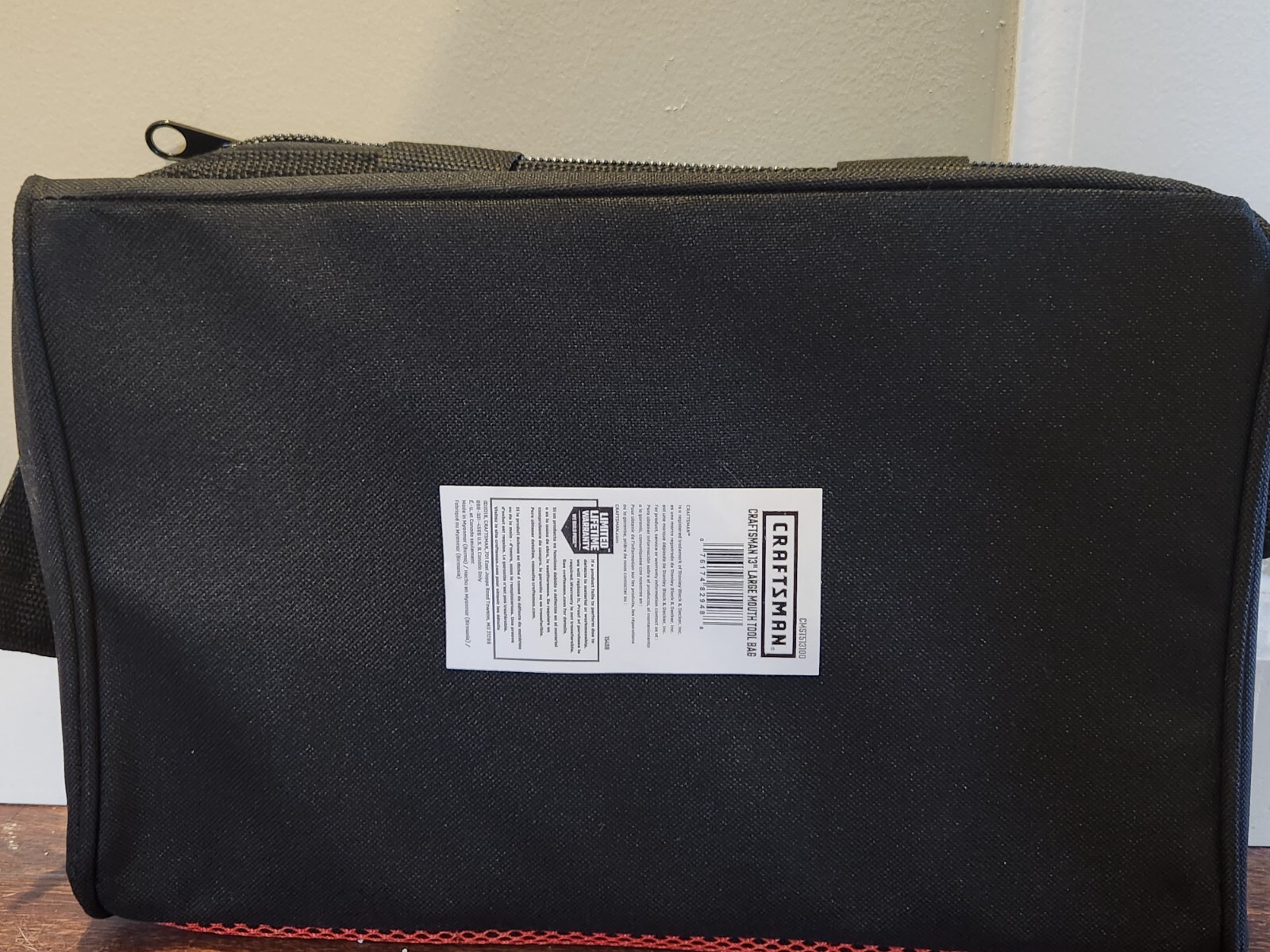 Craftsman 13 in. W X 9.75 in. H Wide Mouth Tool Bag 6 pocket Black/Red NWT
