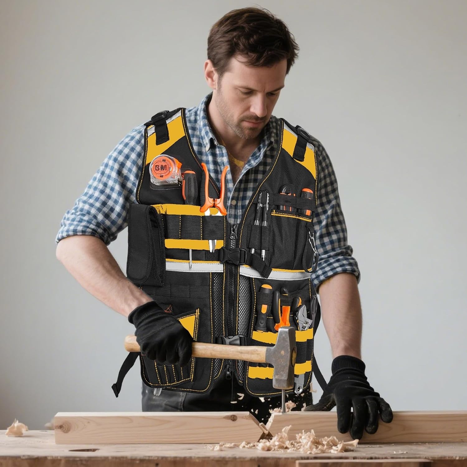 Electrician Tool Vest with Thick Sponge Support – Lightweight & Comfortable Fit