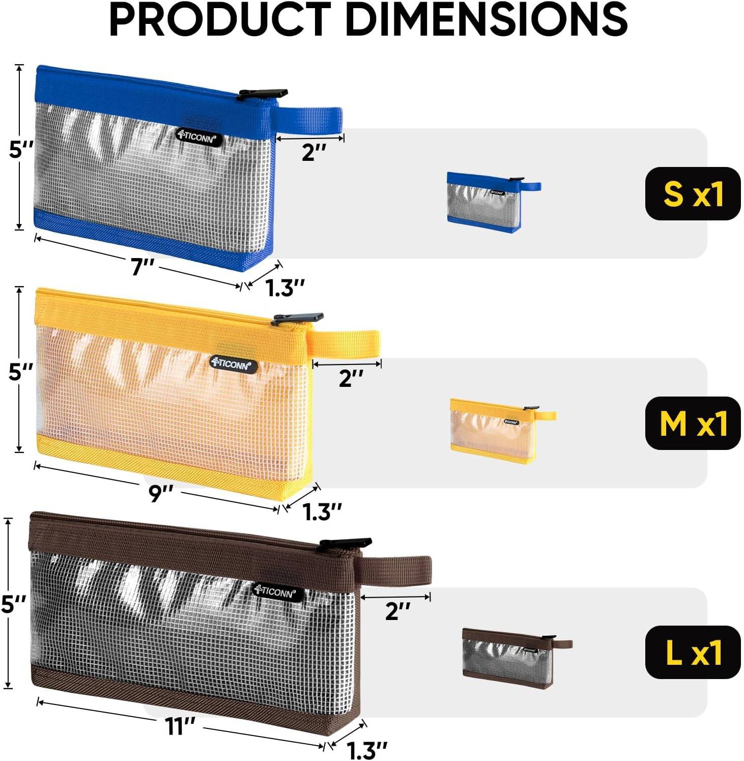 Tool Pouch, 1680D Oxford Small Tool Bag, Tool Pouches with Zipper, Clear Utility