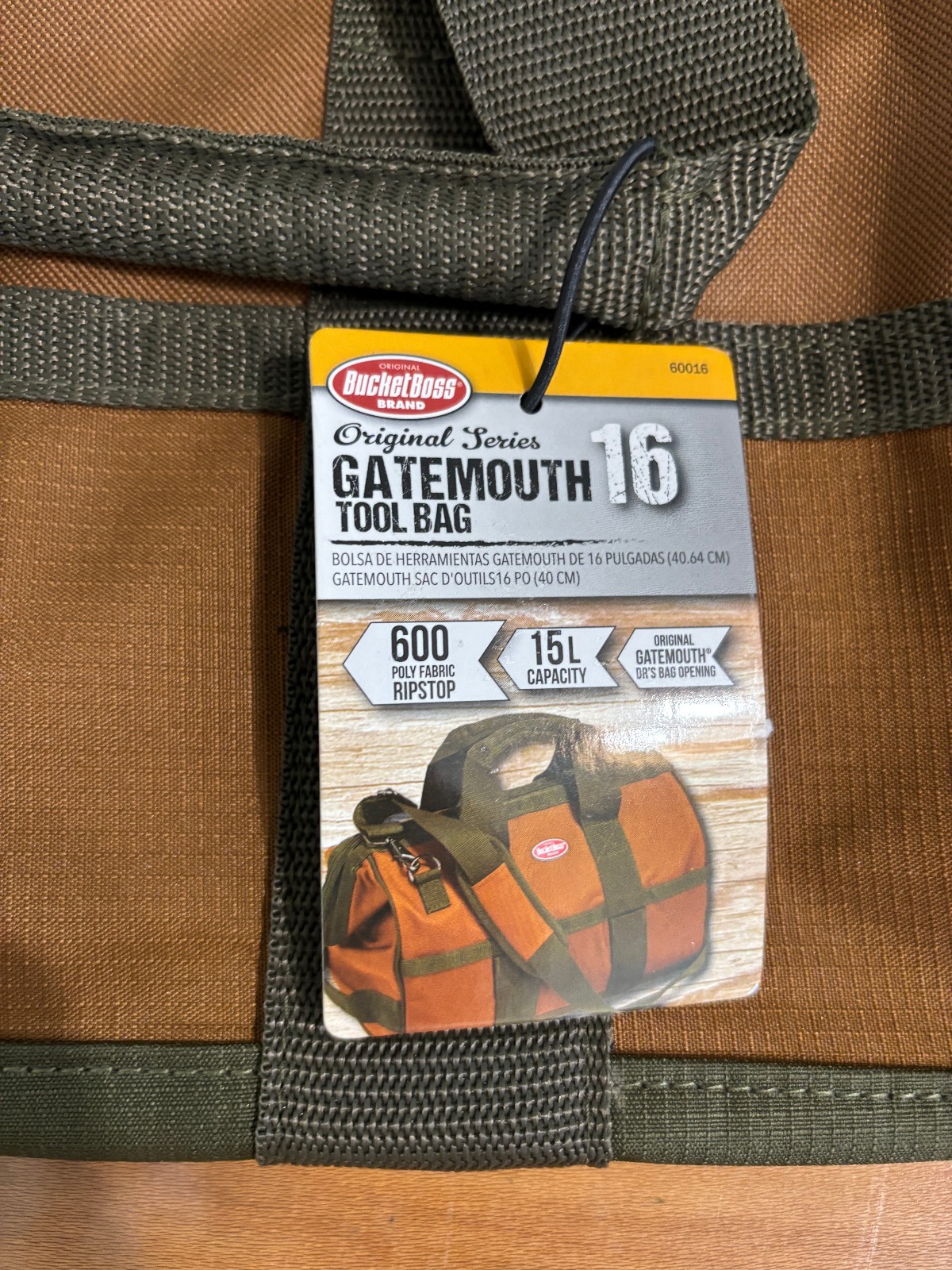 Bucket Boss Gatemouth 16 Tool Bag 600D Ripstop 16 Pockets Model 60016 New