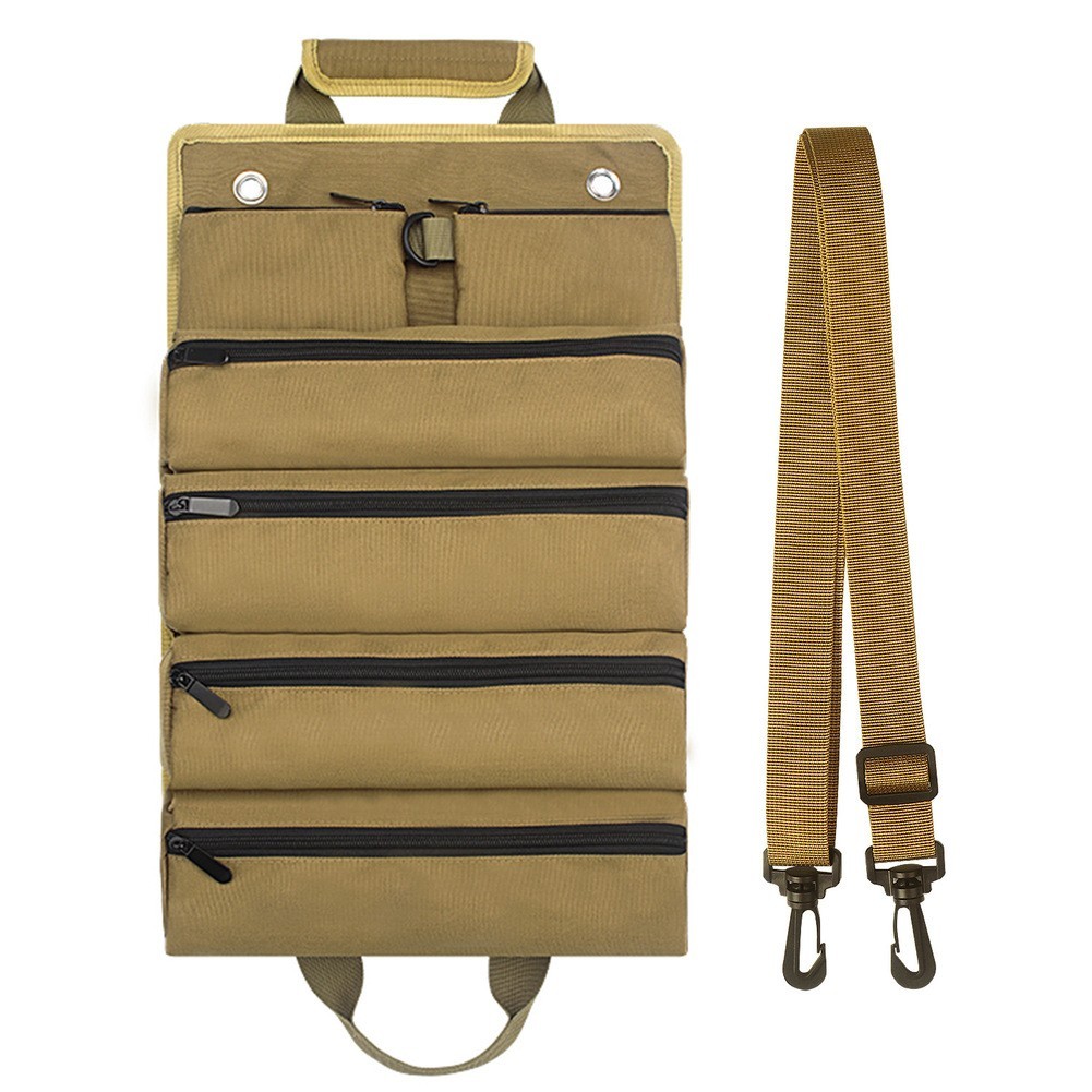 Heavy Duty Tool Roll Bag with Waterproof Coating and Reinforced Stitching