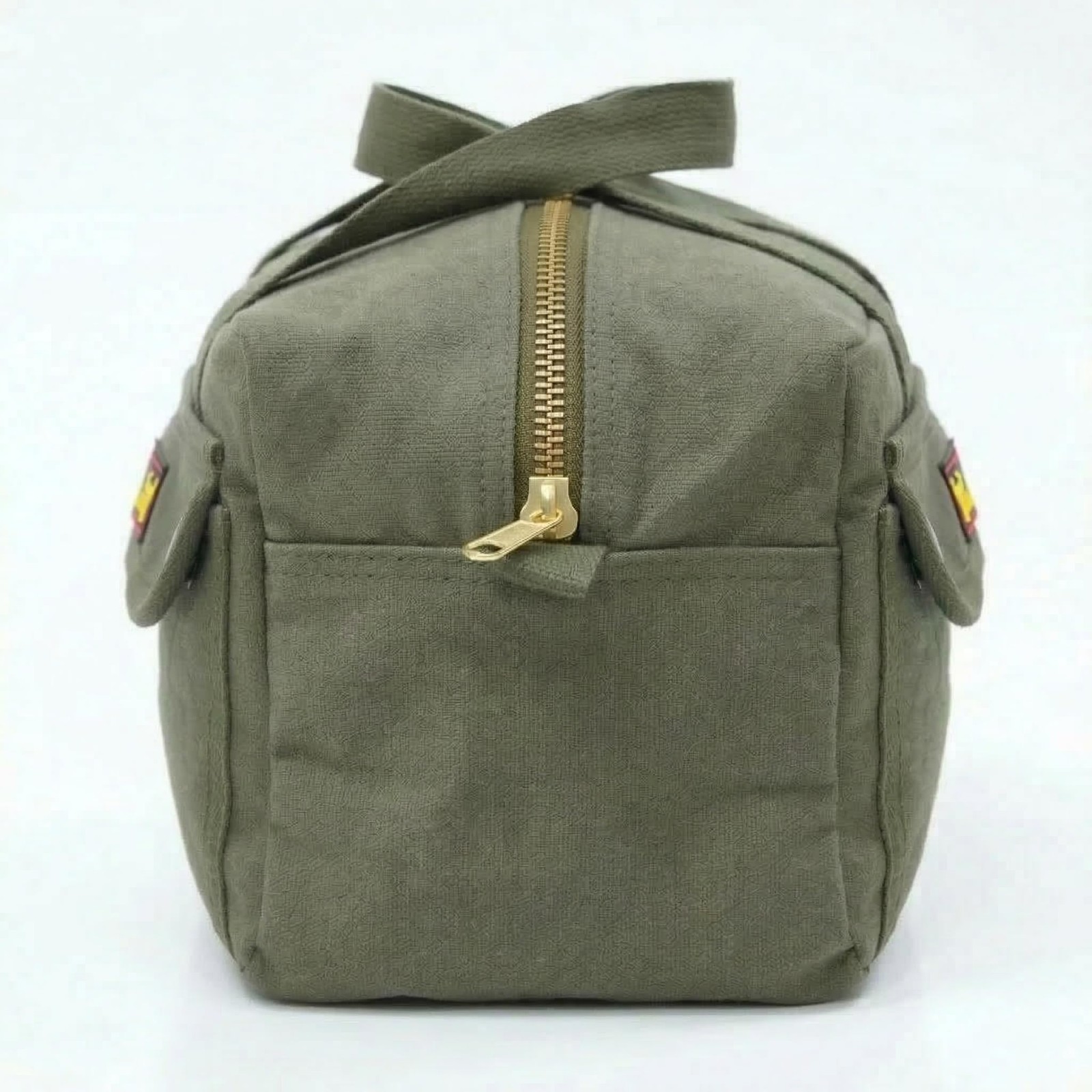 Waxed Canvas Military Duffle Bag, Water-Resistant, Adjustable Strap, Double Z…