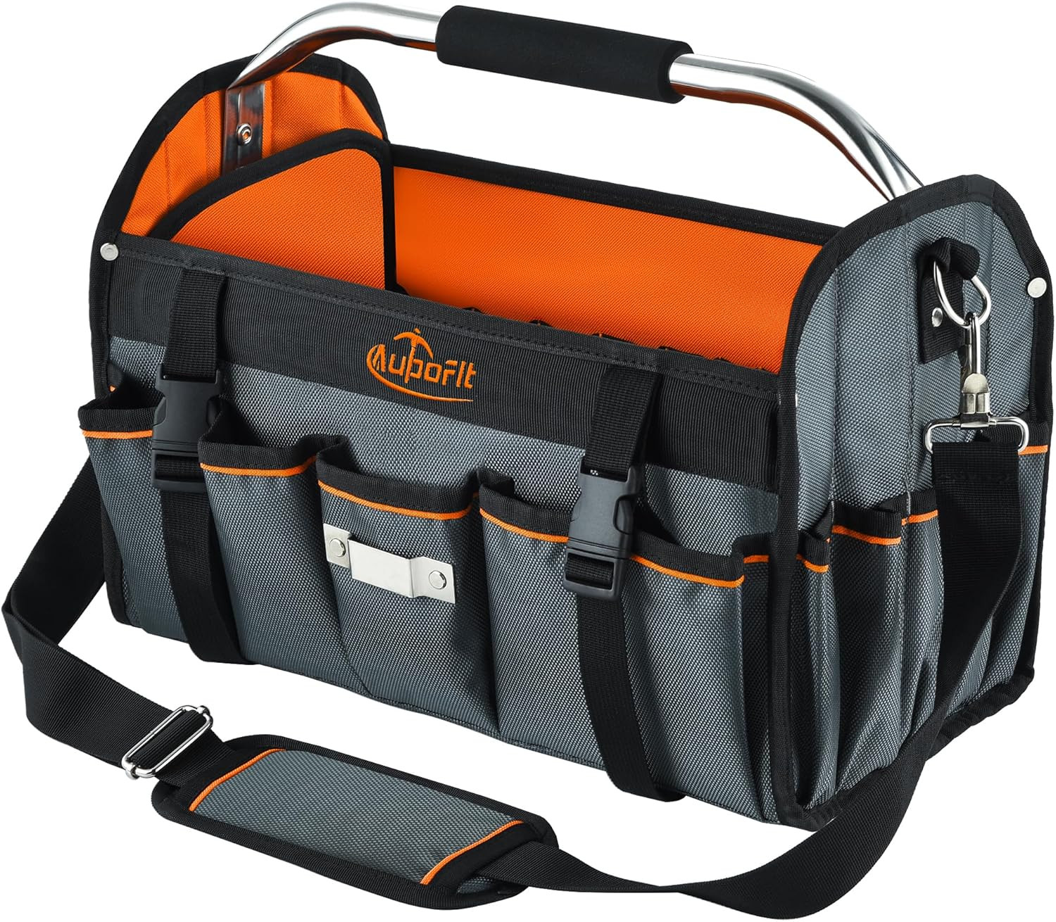 16 Inch Open Top Tool Bag, Thick 1680D Fabric, Foldable 29 Pockets Tool Tote Bag