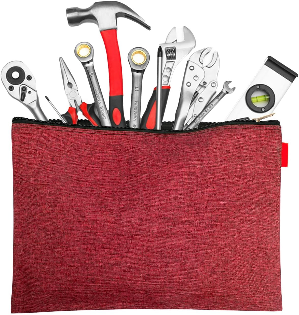 5 Pack Canvas Zipper Tool Bag Set, 13.3″ X 9.4″ 14Oz Heavy Duty Waterproof Multi