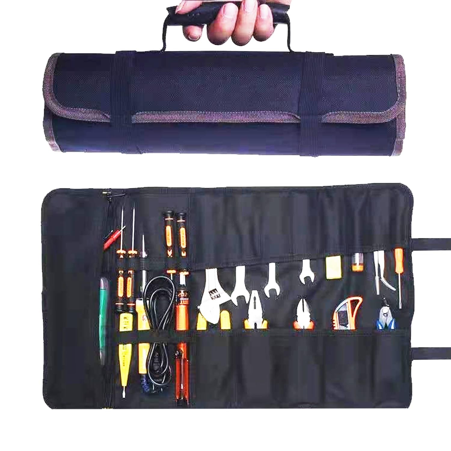 23 Pocket Tool Bag Roll Up, Organizer for Men gift, Portable Tool…
