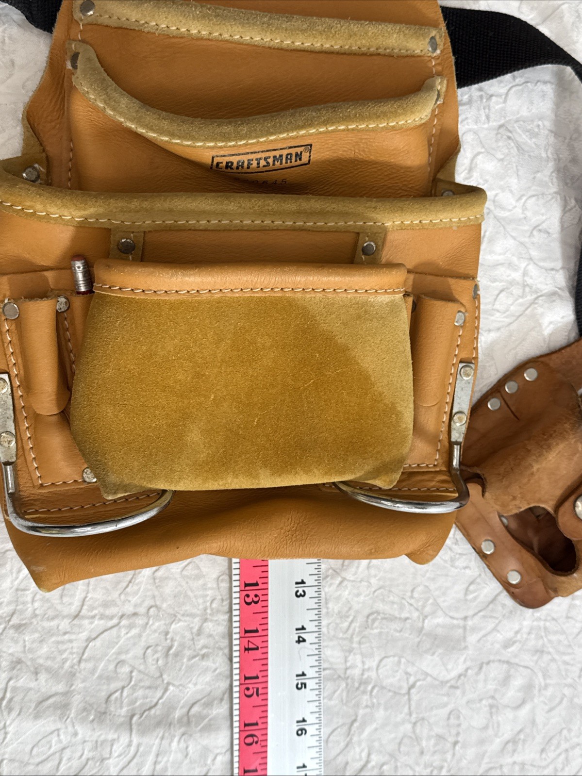 CRAFTSMAN LEATHER TOOL CARPENTER’S BELT POUCH W/BELT #940645 And #664 Lot