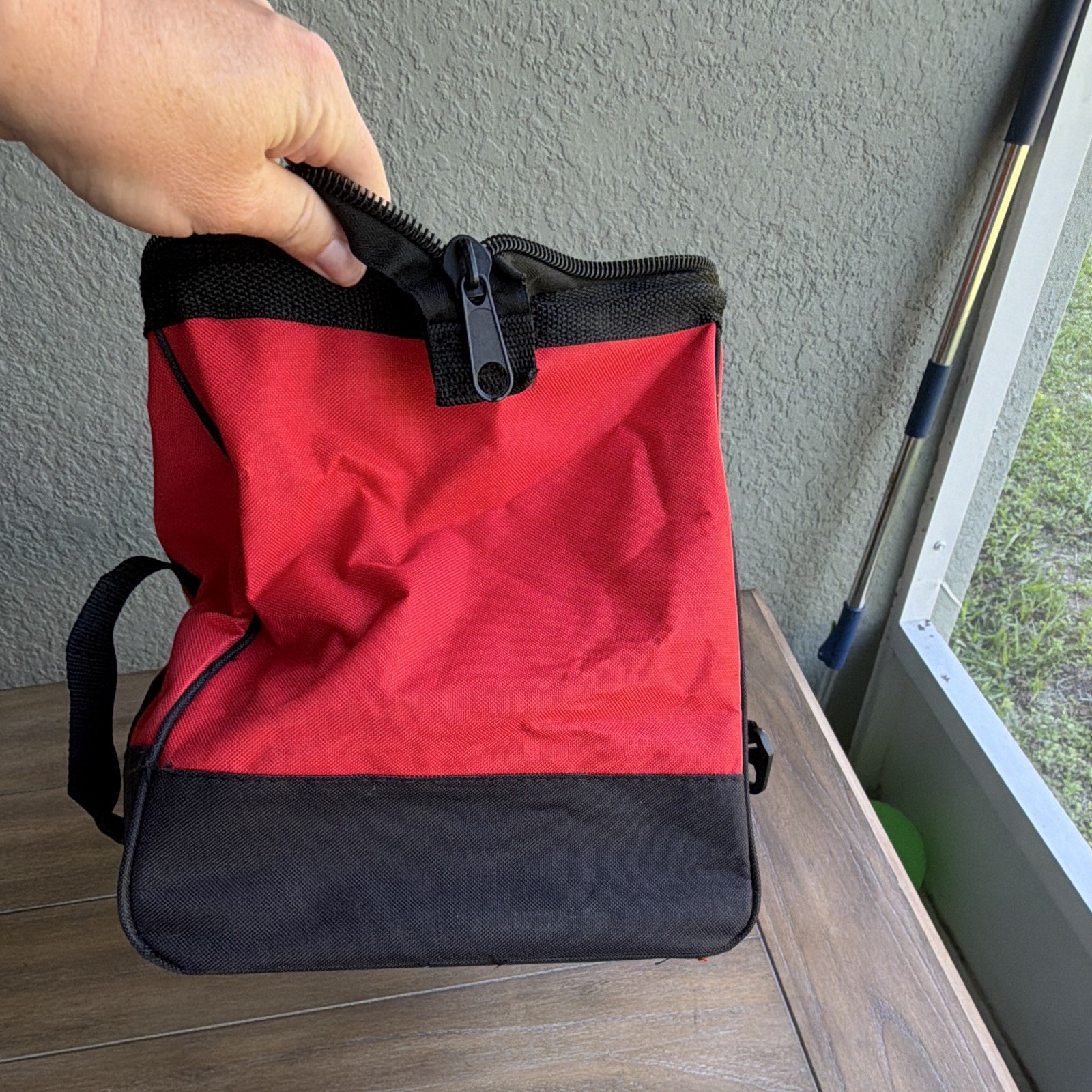 Milwaukee Red/Black Fabric Tool Bag, Zipper Closure, Carry Handles