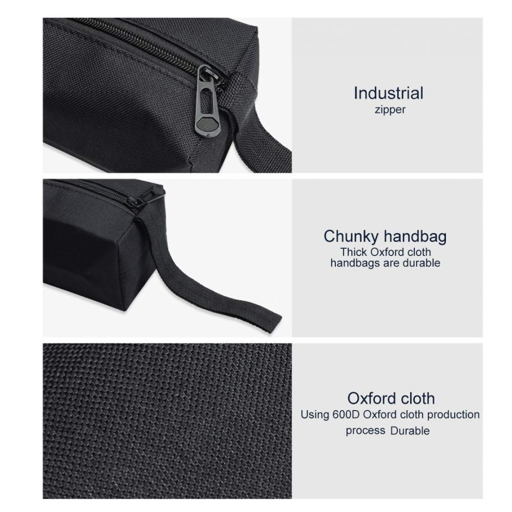 5 Pack Canvas Tool Pouch with Zipper, Multipurpose Utility Tools Bag