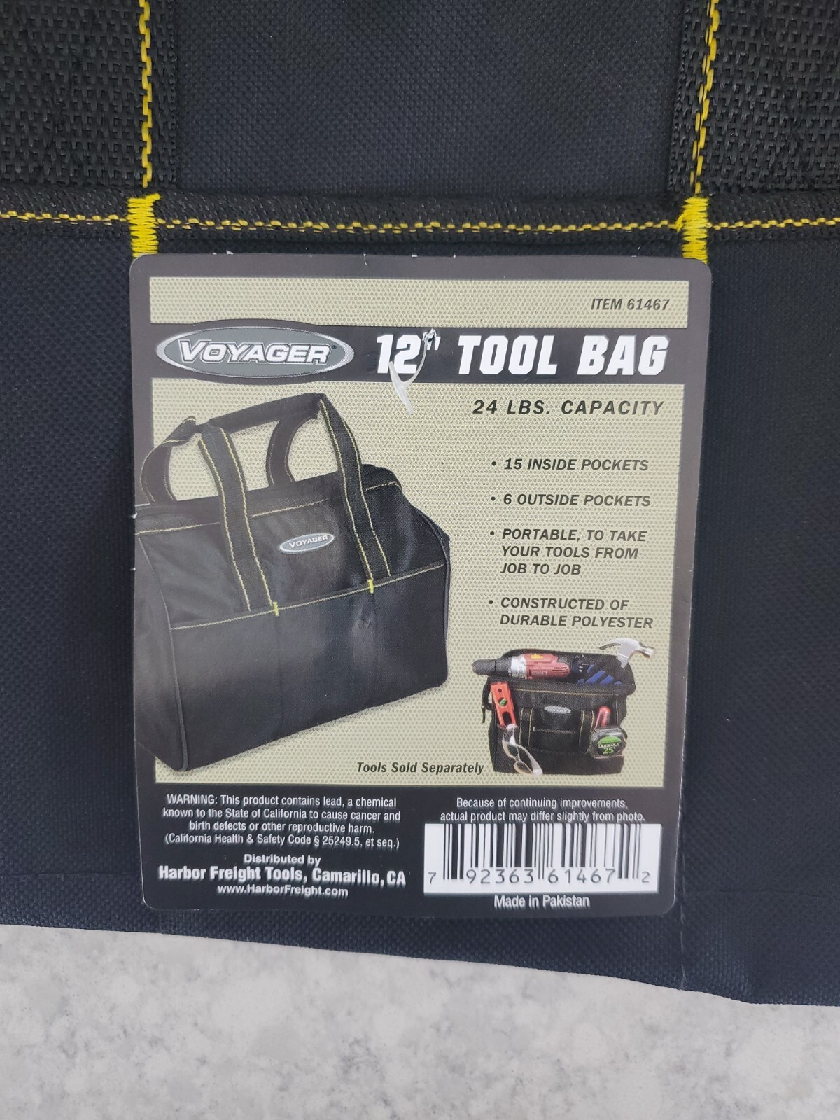Voyager 12″ Portable Tool Bag with 21 Pockets and 24 lb Capacity Tool Bag – NEW