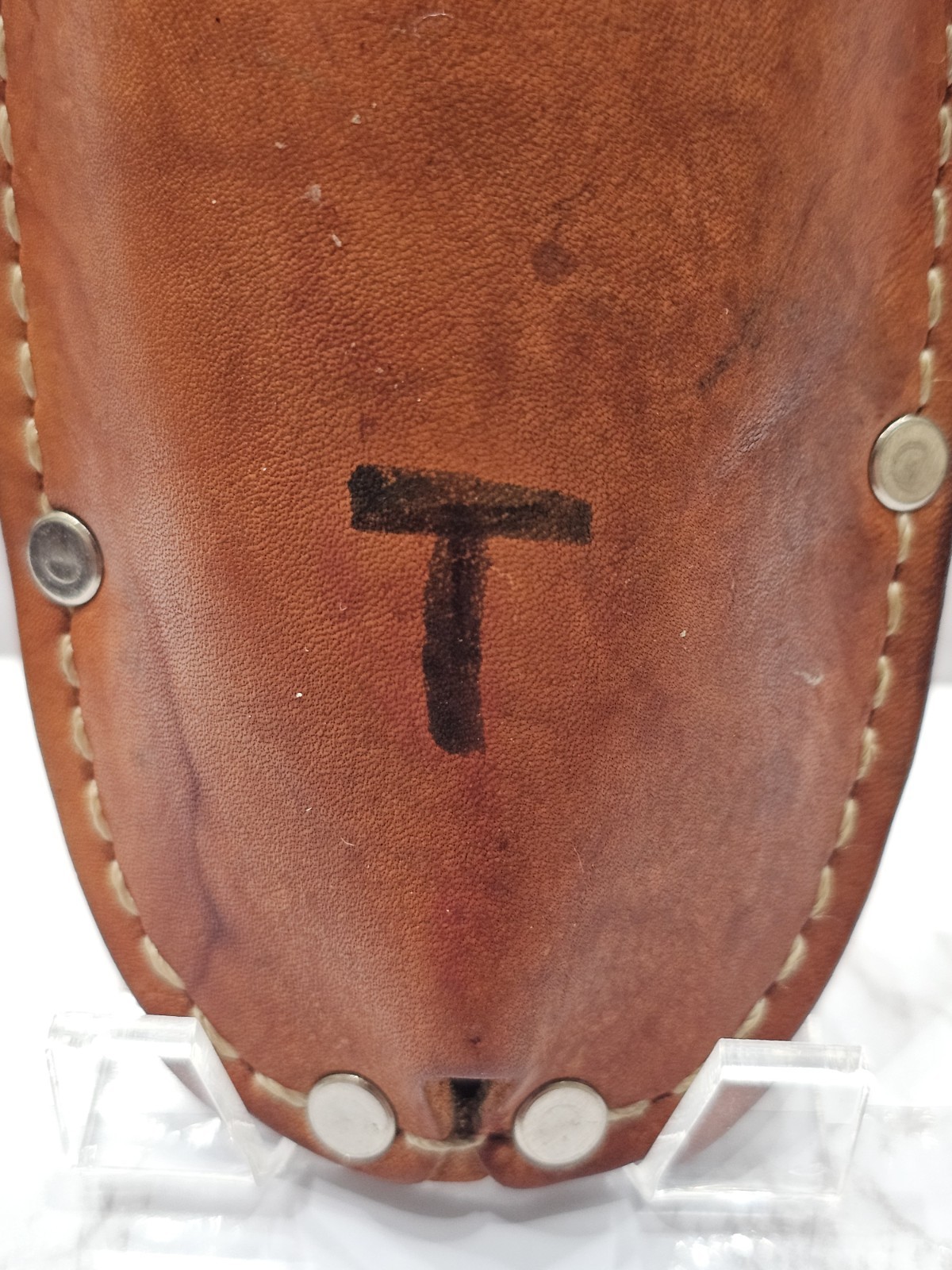 Vintage Tool Holster Cowhide Leather Nicholas No 419 Brown USA Button For Belt