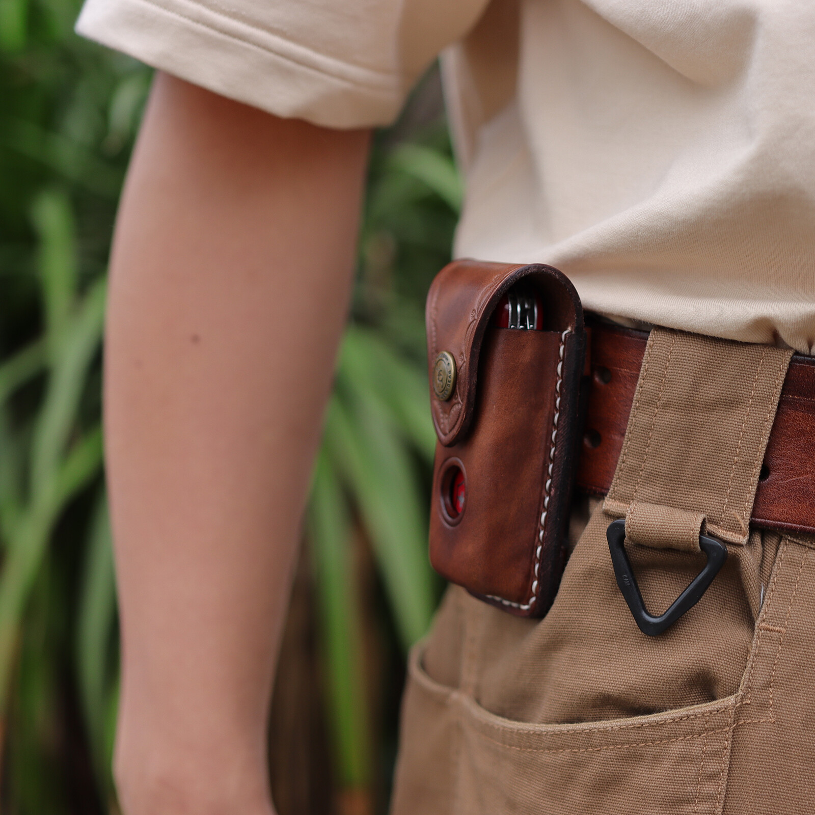 Tourbon Leather Knife Sheath for Folding Horizontal Trapper Knife Belt Holster