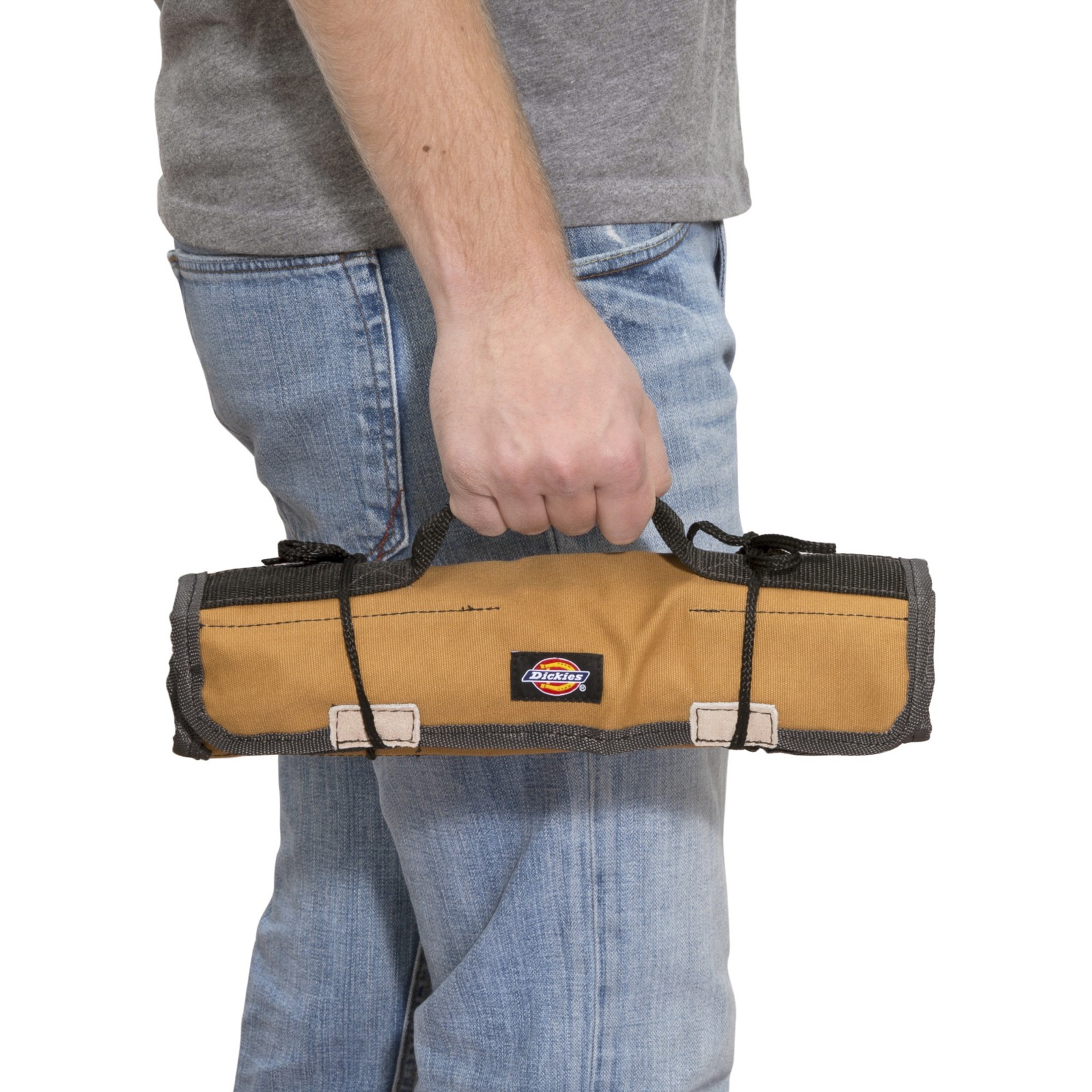 Wrench Roll Sleeve Hand Tool Bag Holder Small Gray Tan Dickies 57007
