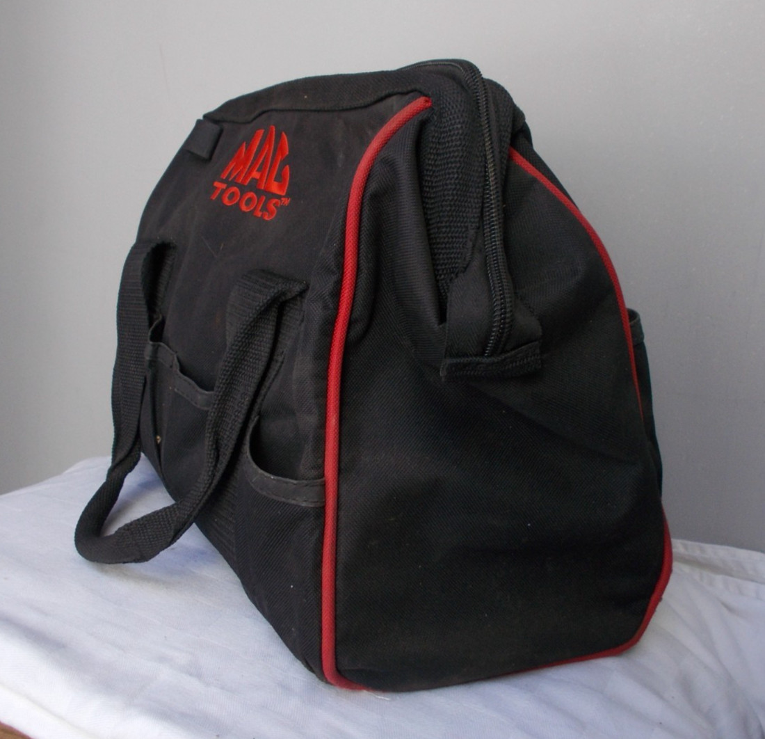 Mac Tools Small TOOL BAG Black W Red Embroidered Logo 14” with Pockets