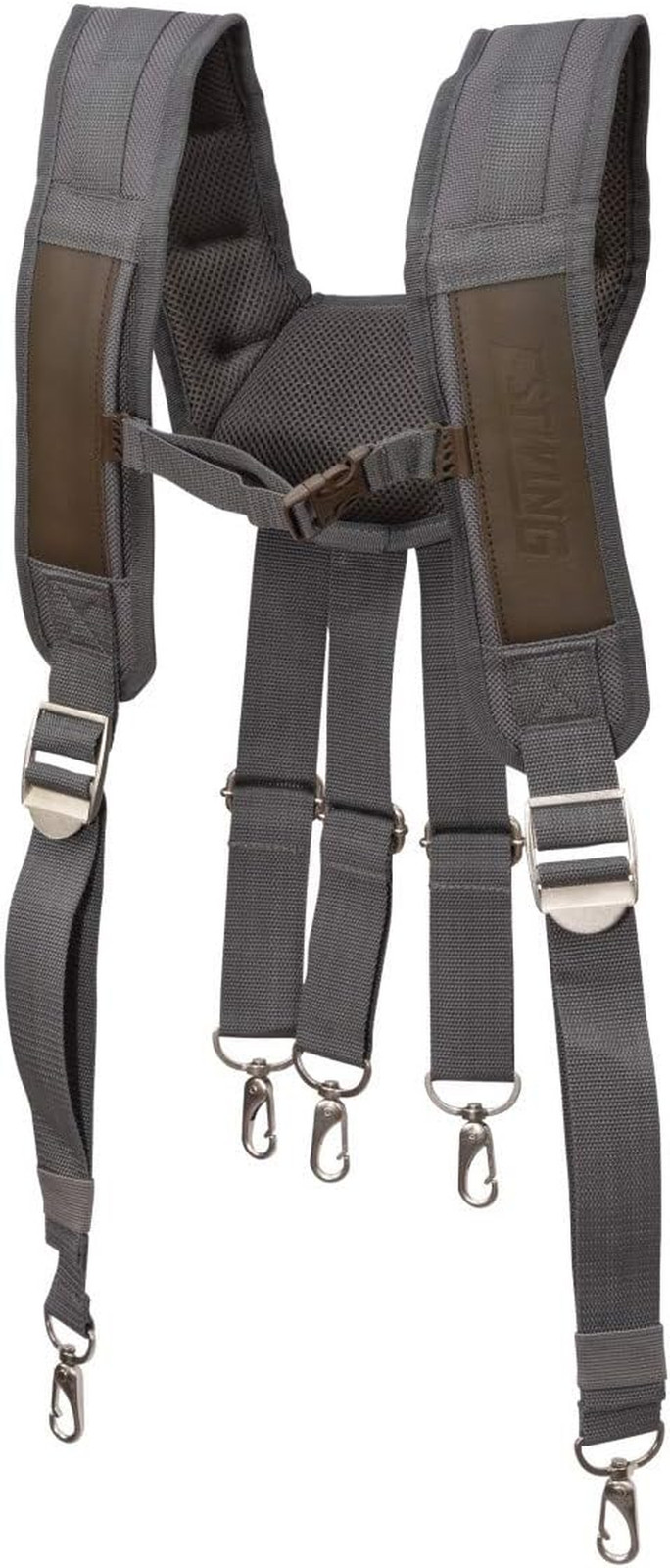 Cooling Mesh Padded Tool Belt Suspenders, Durable, Steel Hardware, Chest Strap,