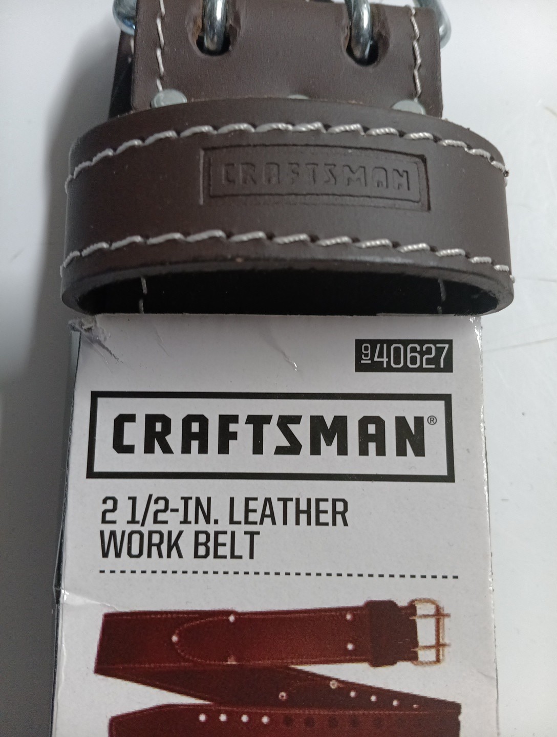 Workbelt Men’s Sears Craftsman 2 1/2 Inch Leather Belt # 9-40627