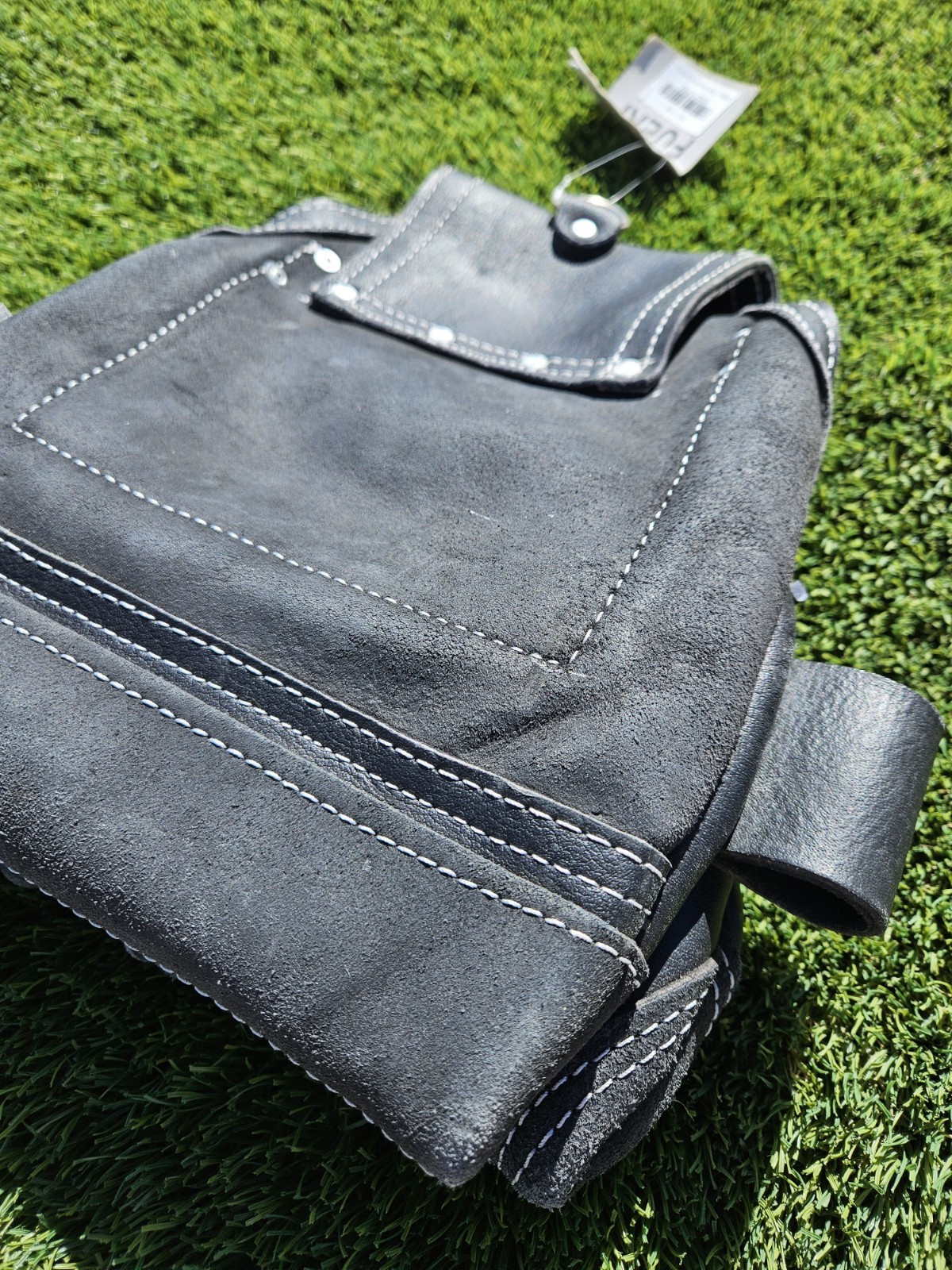 Leather Tool Pouch for Carpenters 5 Pocket Framer Belt Bag Lineman Electrician