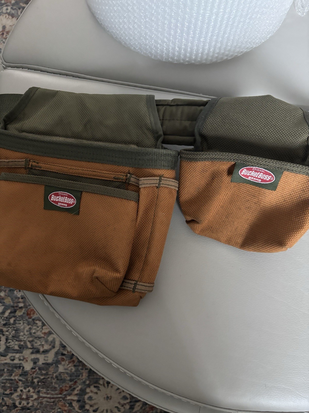 Bucket Boss Original Padded Fabric Tool Belt, Brown/Green, 1 Item
