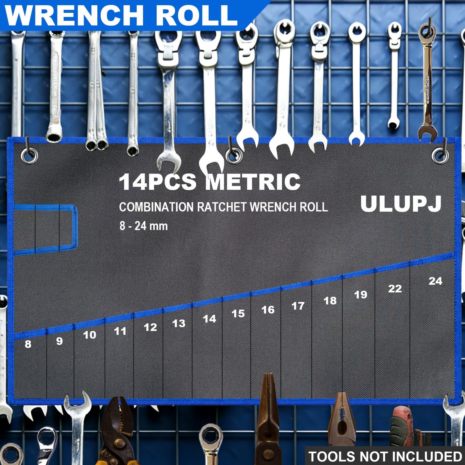 Wrench Roll, Wrench Roll Up Pouch, Wrench Organizer Roll, Canvas Heavy-Duty O…