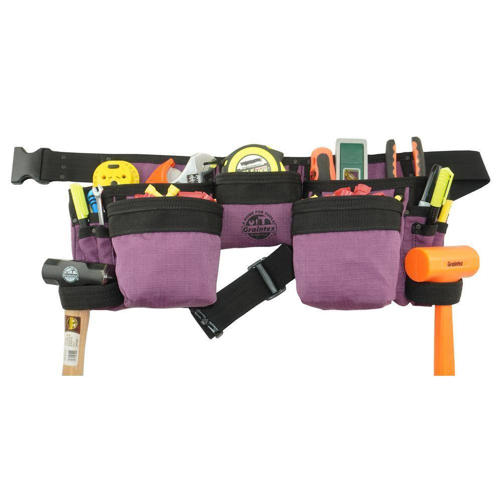 Purple Canvas 11-Pocket Finisher Tool Apron