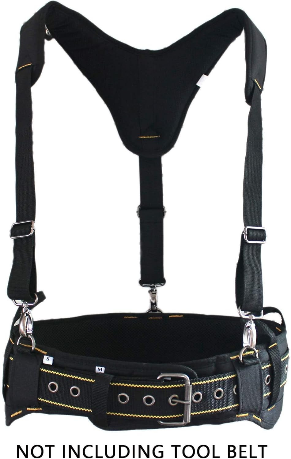 Adjustable 3-Point Support Tool Belt Suspenders with Breathable Foam for Comfort