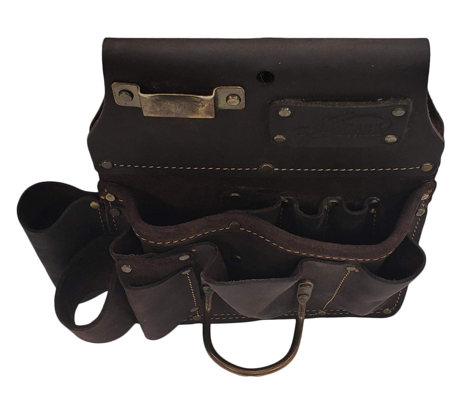 Leather Utility Holster Pouch for Drywall Tools 12 Pockets Durable Design
