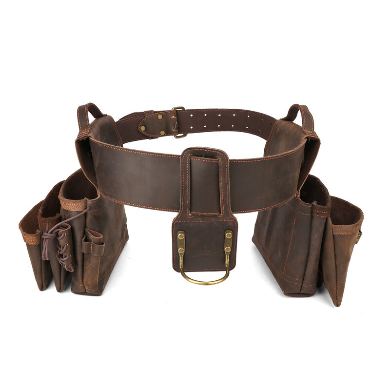 TOURBON Leather Heavy Duty Tools Storage Belt Pouch Electricians Carpenter Gift