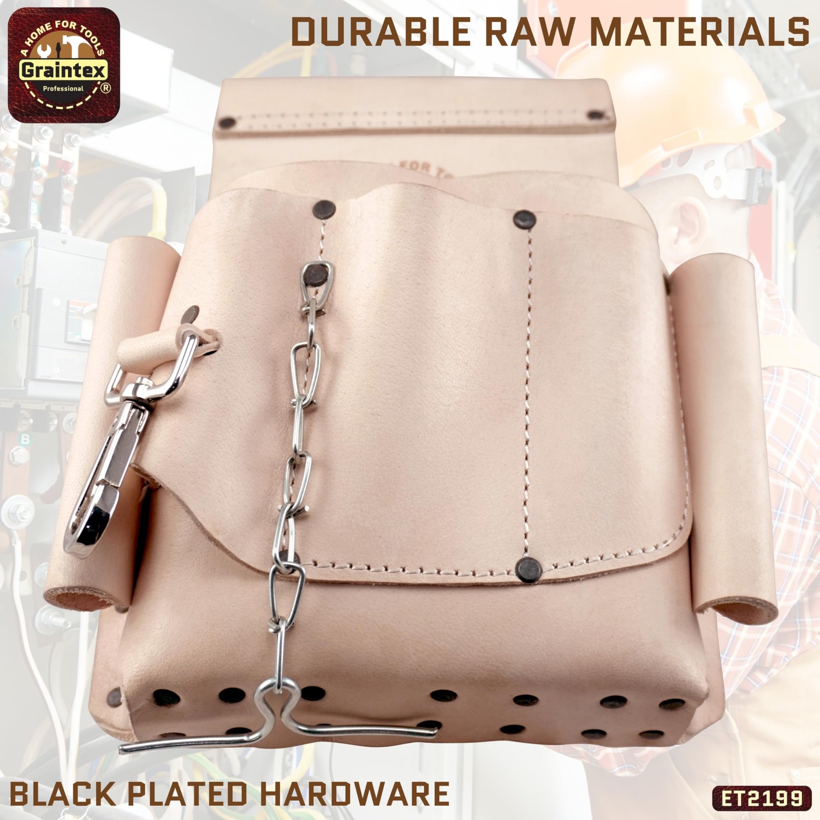 Electrician Leather Tool Pouch | Natural Color Top Grain Leather | Perfect fo…