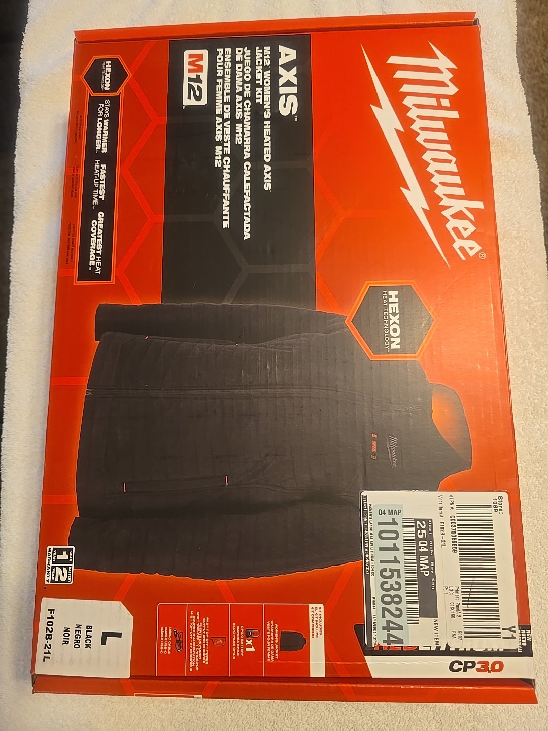 Milwaukee F102B-21L Women’s Heated Black AXIS LARGE Jacket Kit