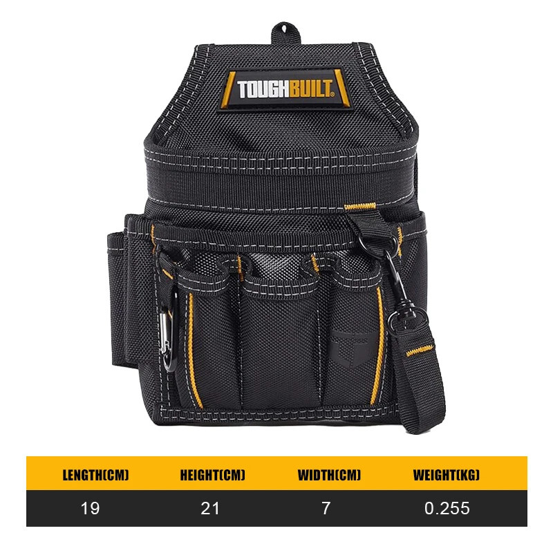 TOUGHBUILT TB-229 Electrician’s Carpenter’s Tool Belt Pouch Utility Waist Bag