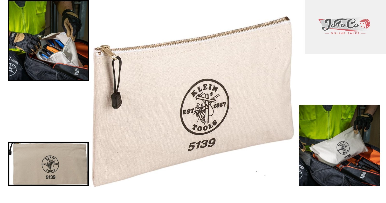 Heavy-Duty Canvas Tool Pouch with Brass Zipper, 12.5″ x 7″ – Durable & Portable