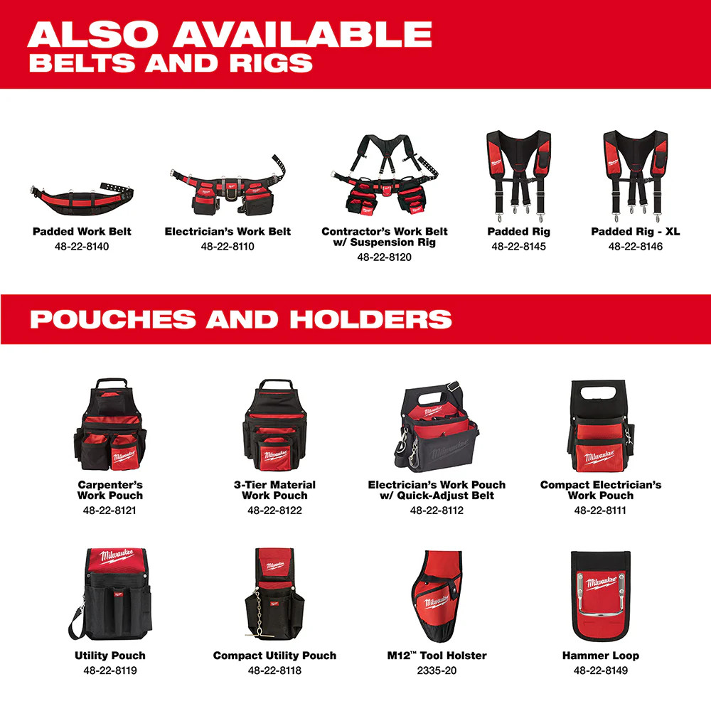 Milwaukee 48-22-8120 30 – 53-Inch 24-Pocket Suspension Rig Contractor Work Belt
