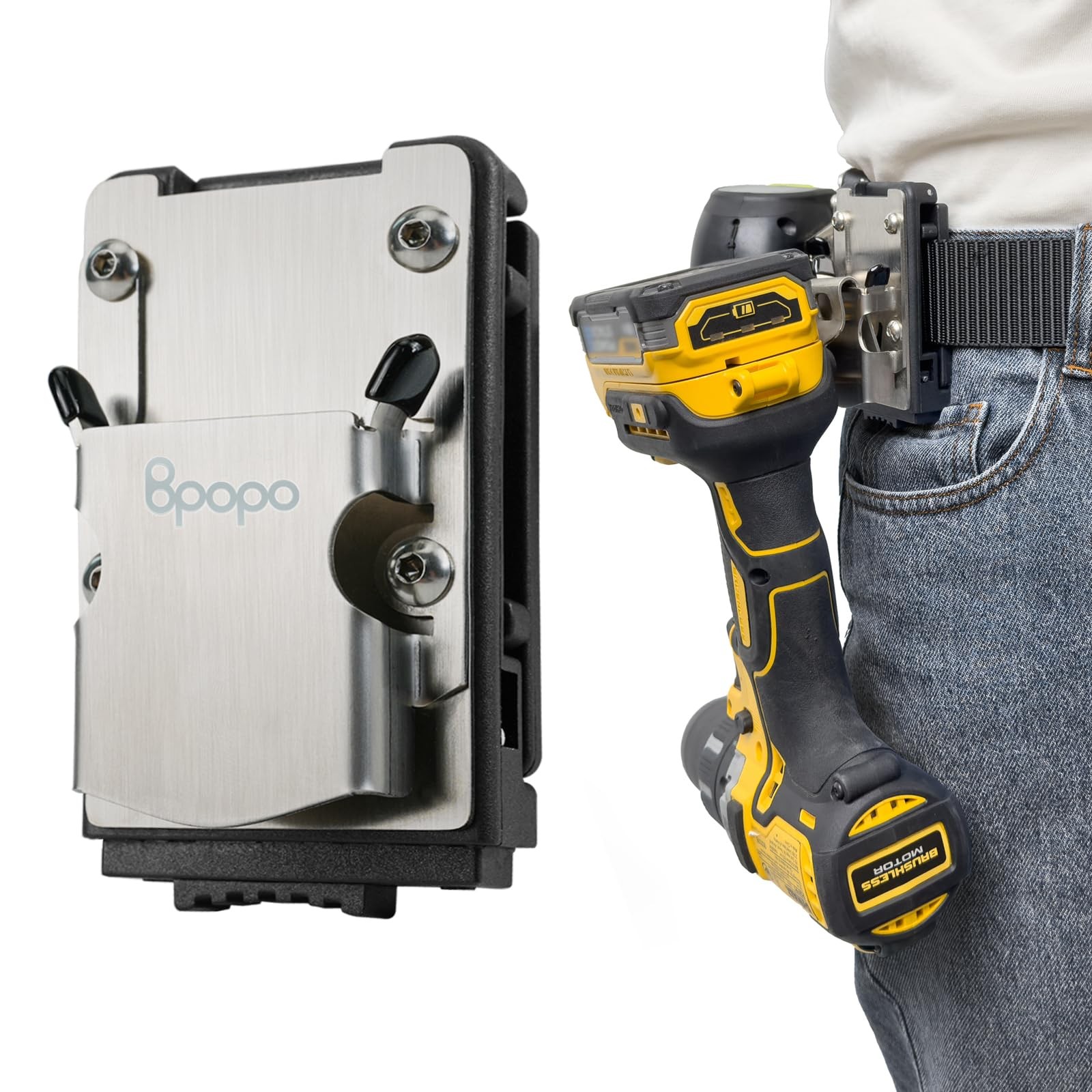 Drill Holder Belt Clip Hook Holster For Cordless Driver Tape Measure To 2.1 In