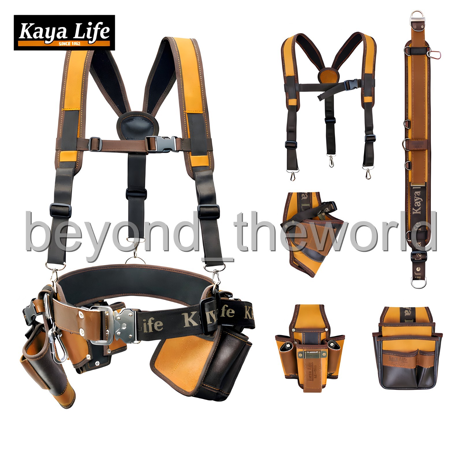 KAYALIFE KL-800 Work Tool Belt Set Suspenders Drill Pouch Holder