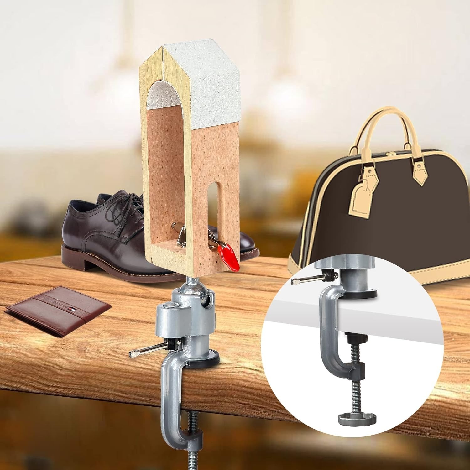 Leather Stitching Pony Clamp – Tool for Leatherworking Wooden Sewing Clamp 36…