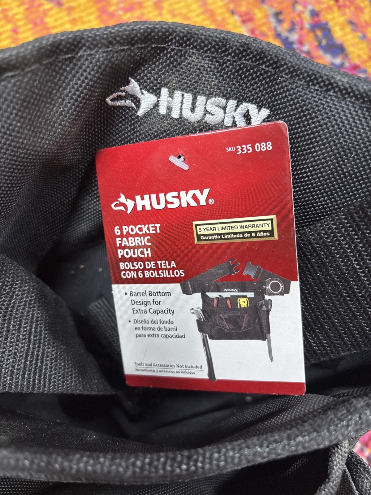 Husky 6-Pocket Black Tool Belt Pouch