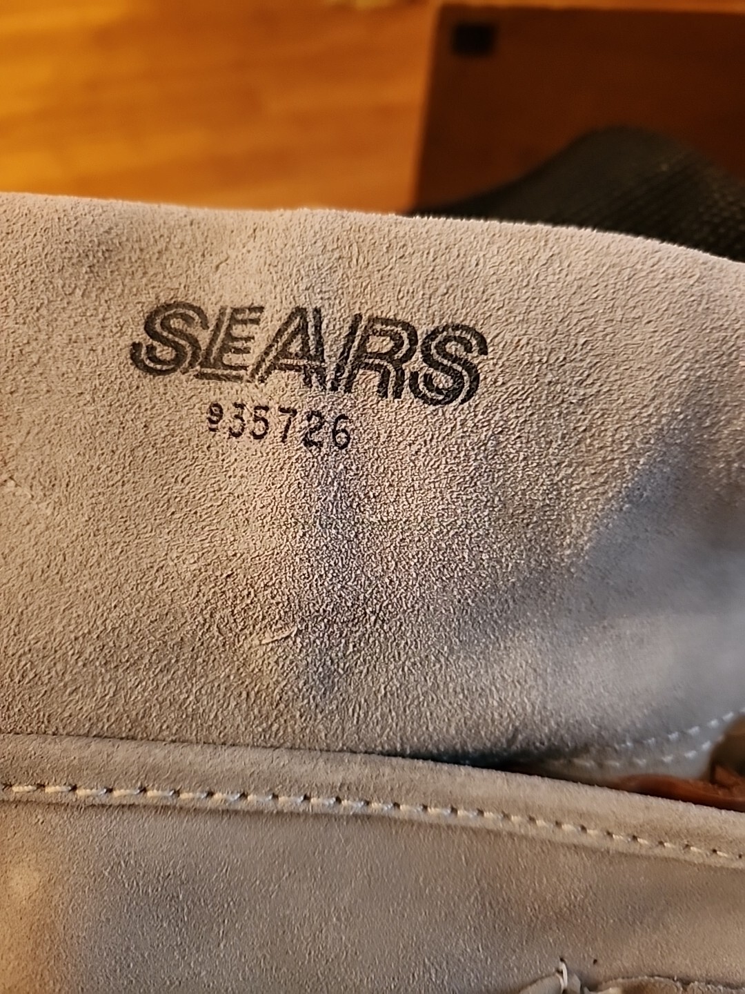 Sears 935726 Work Gear Tool Pouch w/ Belt Leather Gray EUC