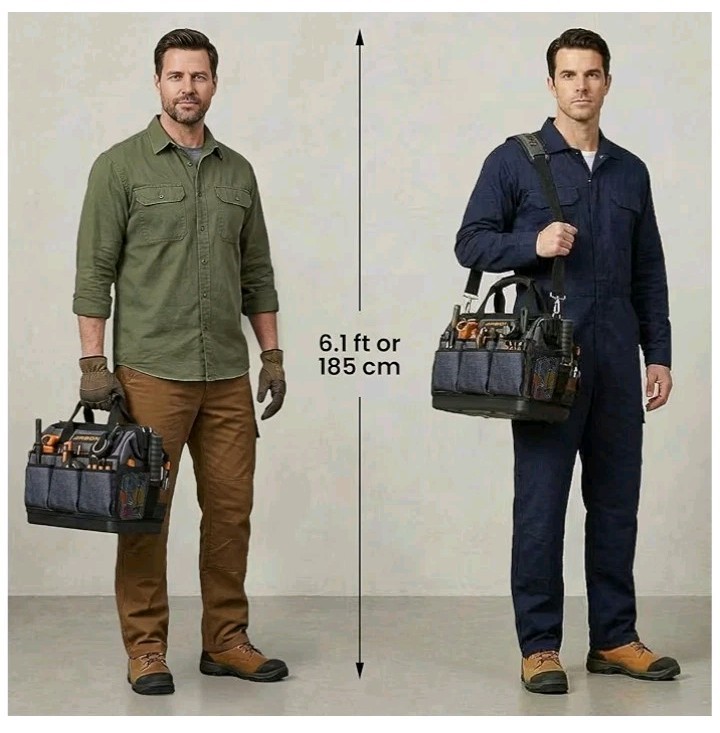 Arbon Electrician Tool Bag Heavy Duty Organizer with 34 Pockets Large Storage.