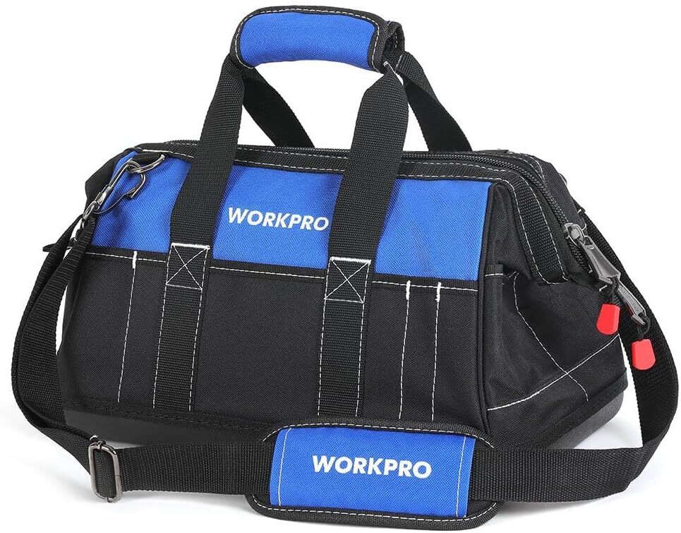 WORKPRO 16-inch Tool Box, Pink Plastic with Metal Latch and Removable Tray
