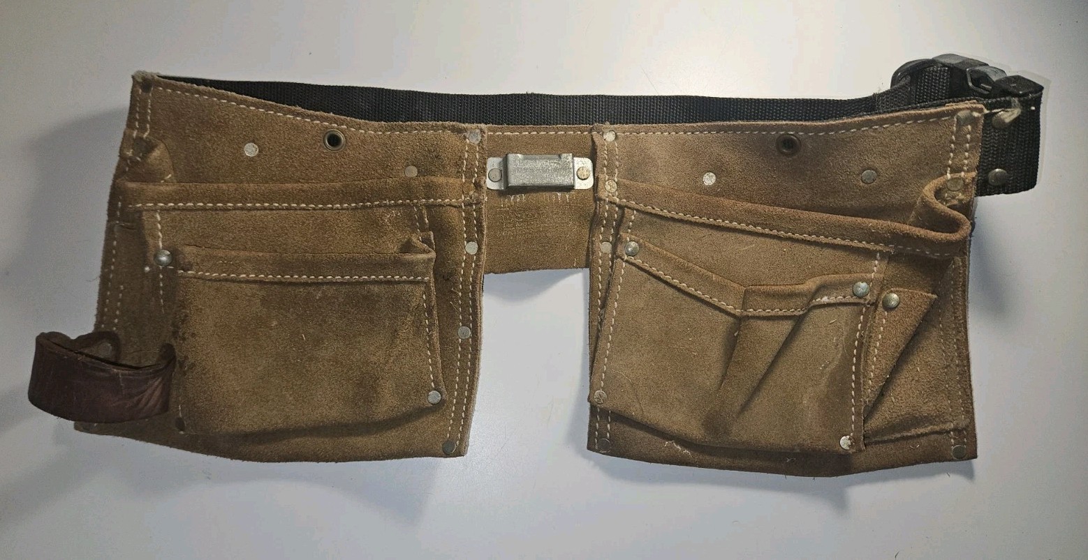 CLC Custom Leathercraft Carpenters Work Leather Tool Belt VTG 18″