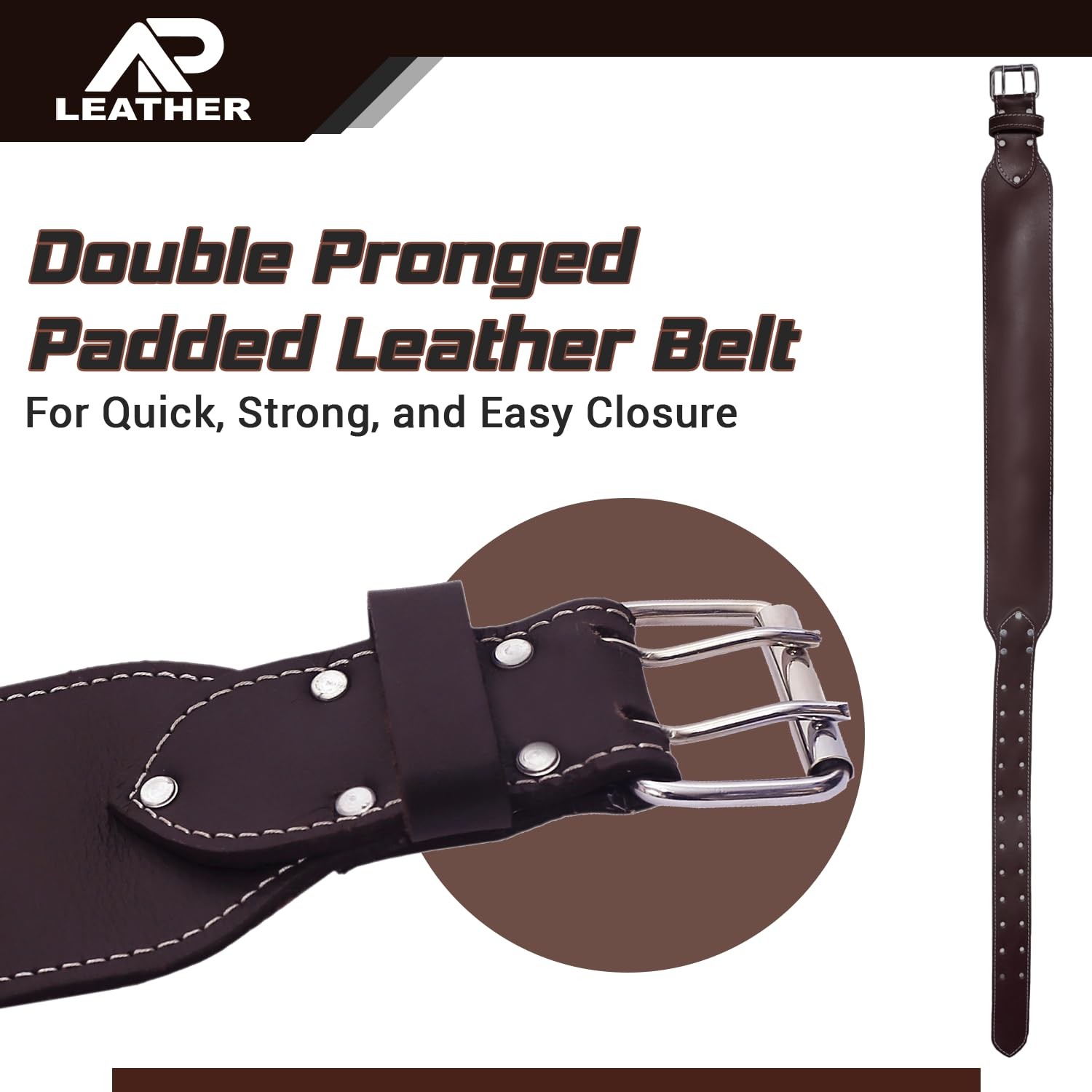 Tool Belt for Men – 4MM Full-Grain Geniune Leather | Brass Hardware | Foam-Pa…