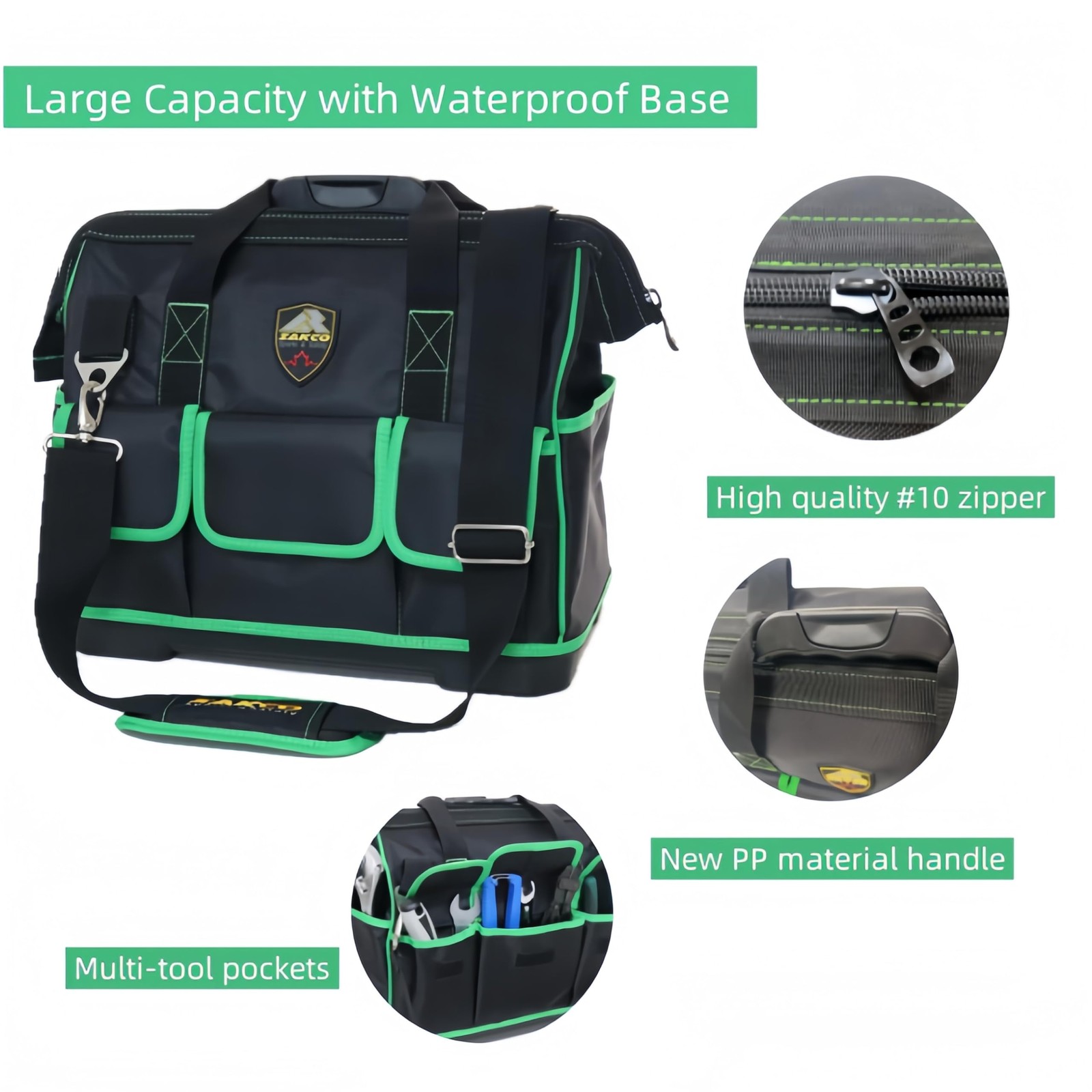 16 inches Top Opening Tool Tote, 1680D Durable Tool Organizer for Plumber, El…