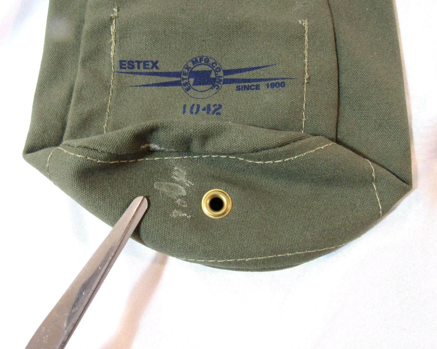 Vintage Canvas Green Tool/Storage Small Bag by ESTEX MFG Co. Model 1042 USA